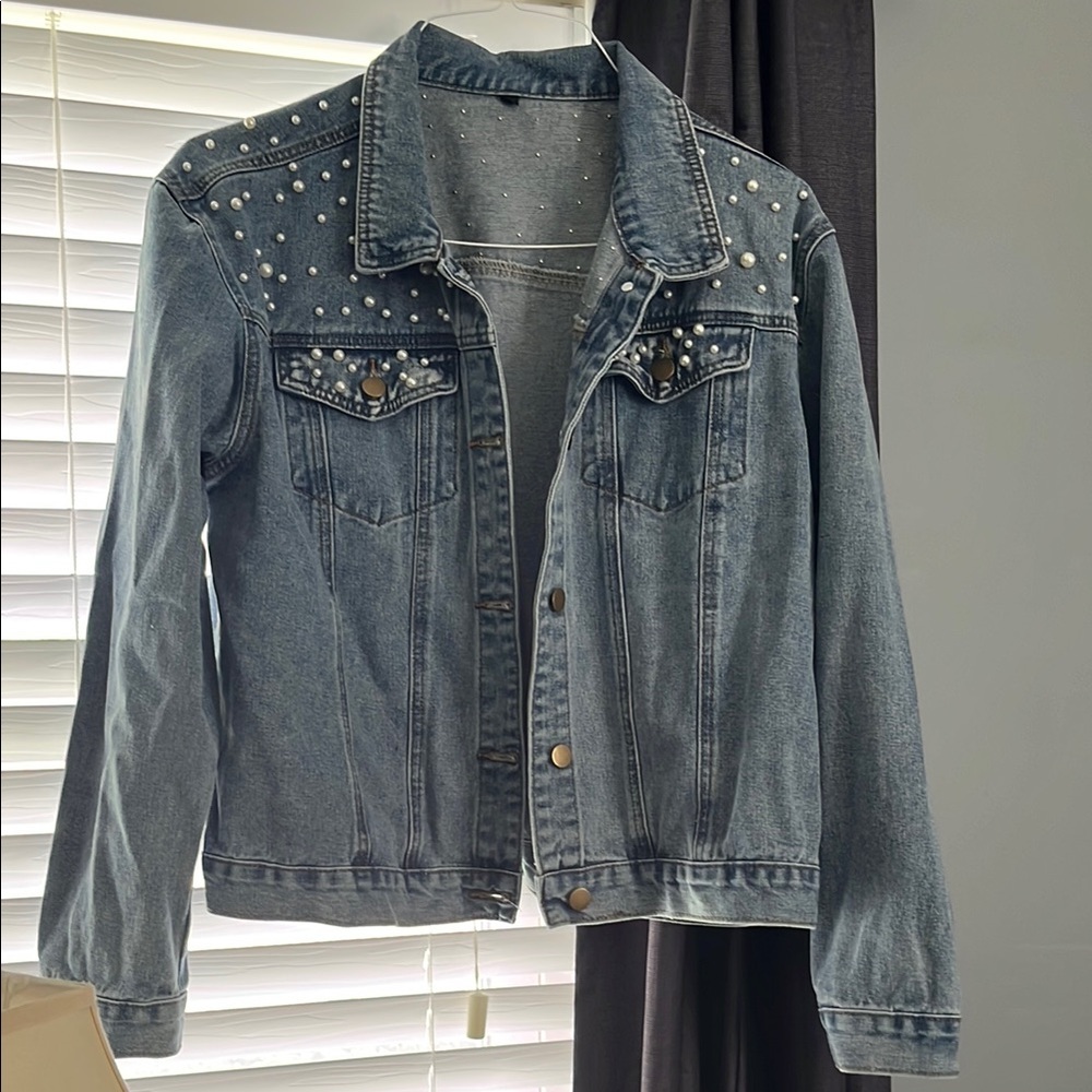Women's Denim Jacket with Studded Details